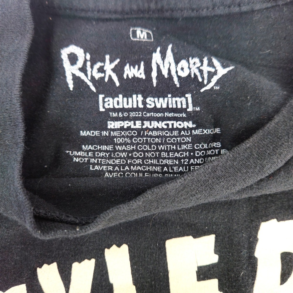 Rick and Morty Pickle Rick Black Graphic T-Shirt Adult Swim Ripple Junction M - Picture 2 of 5